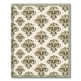 Elegant Beige Damask Floral Beige and Neutral Area Rug