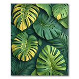 Variegated Monstera Leaves Green Area Rug