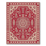 Red Traditional Persian Rug with Ornate Floral Medallion