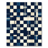 Navy Plaid Geometric Area Rug