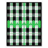 Green Plaid Check Geometric Area Rug