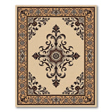 Ornate Beige and Neutral Ornate Beige Persian Medallion Area Rug