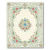 Vibrant Floral Border Vintage Area Rug
