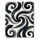 ODIKA Modern Abstract Swirl Washable Rug - Low Pile Non-Slip Area Rug