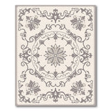 Ornate Grey Floral Medallion Area Rug