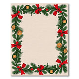 Festive Evergreen Wreath Border Area Rug