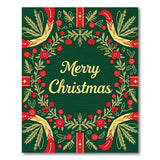 Merry Christmas Berry Wreath Area Rug