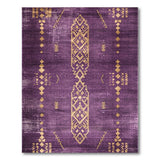 Purple Gold Heritage Tribal Area Rug