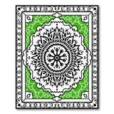Green Border Persian Mandala Area Rug