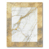 Geometric Modern Gold Greek Key Marble Area Rug