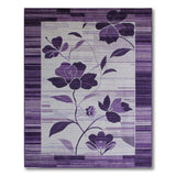 Floral Vintage Purple Purple Hibiscus Floral Area Rug