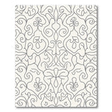 Intricate Black White Floral Vine Area Rug