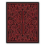Red Bold Red Swirl Heritage Tribal Area Rug