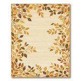 Autumn Leaves Border Beige Area Rug