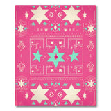 Vibrant Pink Star Southwestern Area Rug