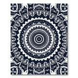 Navy Mandala Geometric Area Rug