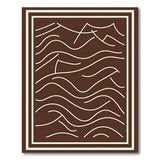 Abstract Layered Peaks Brown Area Rug
