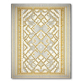 Gold Grey Geometric Lattice Area Rug