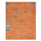 Orange Grid Geometric Modern Area Rug
