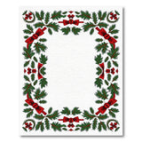 Festive Christmas Holly Wreath Border Rug