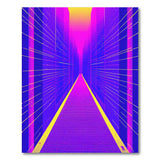 Neon Cyber Corridor Area Rug