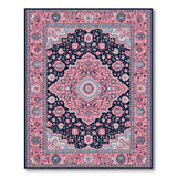 Pink and Navy Traditional Persian Area Rug