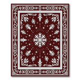 Red Ornate Snowflake Medallion Red Area Rug