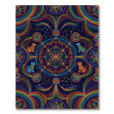 Rainbow Geometric Cat Constellation Area Rug