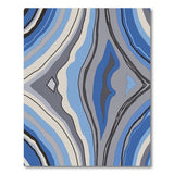 Blue Wave Abstract Geometric Area Rug