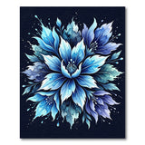 Vibrant Blue Blooming Floral Medallion Rug