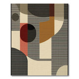 Modern Geometric Abstract Area Rug in Multi-Color