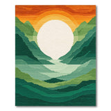 Sunrise Over Layered Mountain Valley Rug