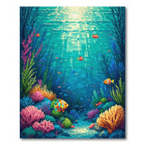 ODIKA Washable Ocean Coral Reef Kids Rug - Non-Slip Low Pile Play Mat