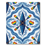 Rainbow Kayak Wave Area Rug