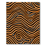 Wavy Orange Black Abstract Area Rug
