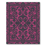 Purple Ornate Scrollwork Area Rug