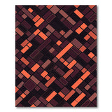 Bold Geometric Maroon Orange Area Rug