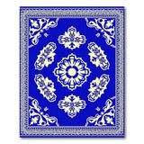 Intricate Blue Persian Floral Medallion Rug