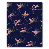 Whimsical Pink Floral Navy Area Rug