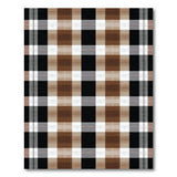 Rustic Brown Black Plaid Farmhouse Rug