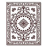 Ornate Black White Persian Area Rug with Heart Motifs