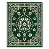 Emerald Green Persian Floral Medallion Green Rug