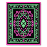 Neon Green Pink Traditional Persian Area Rug