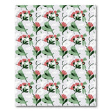 Red Floral Papercut Pattern Area Rug