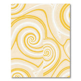 Vibrant Yellow Swirl Abstract Area Rug