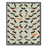 Multi-color and Patterns Spooky Black Bats Silhouette Area Rug