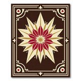 Red Gold Starburst Medallion Area Rug