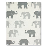 Whimsical Grey Elephant Kids Area Rug