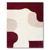 Red and Beige Organic Abstract Area Rug