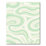 Green Mint Green Fluid Wave Abstract Area Rug